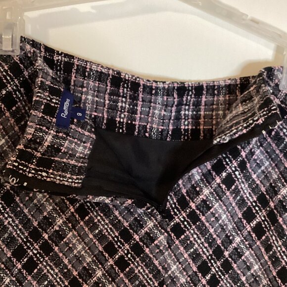 2 Women's Vintage Style Plaid Pencil Knee Length Skirt Lined Y2K - Picture 4 of 11